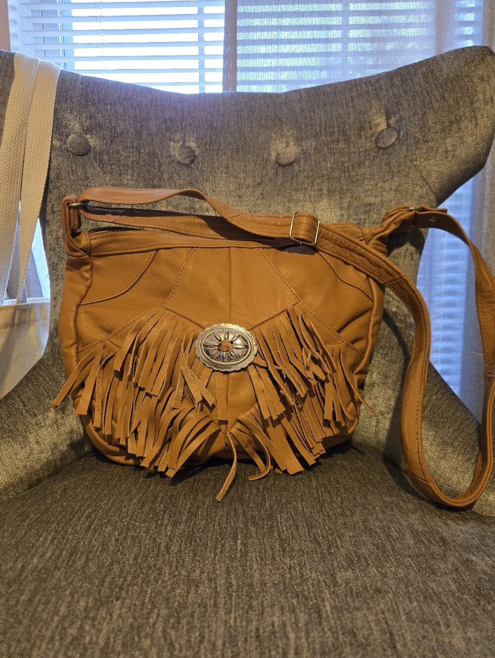 Genuine Leather Boho Fringe Crossbody